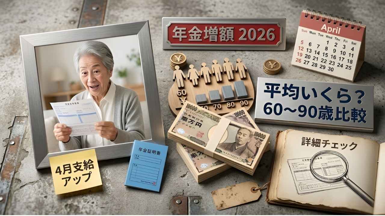 2026年年金増額最新情報｜平均支給額と60歳から90歳の比較まとめ